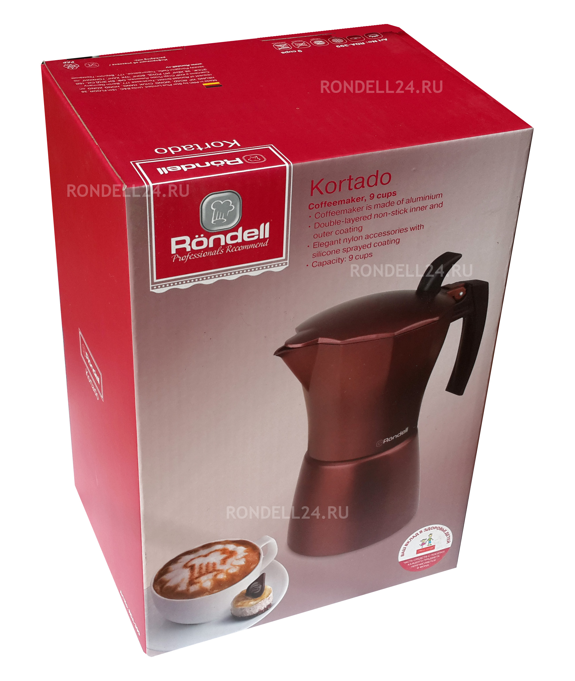 RDA-399 Гейзерная кофеварка RONDELL Kortado (0.45л / 9 чаш.)