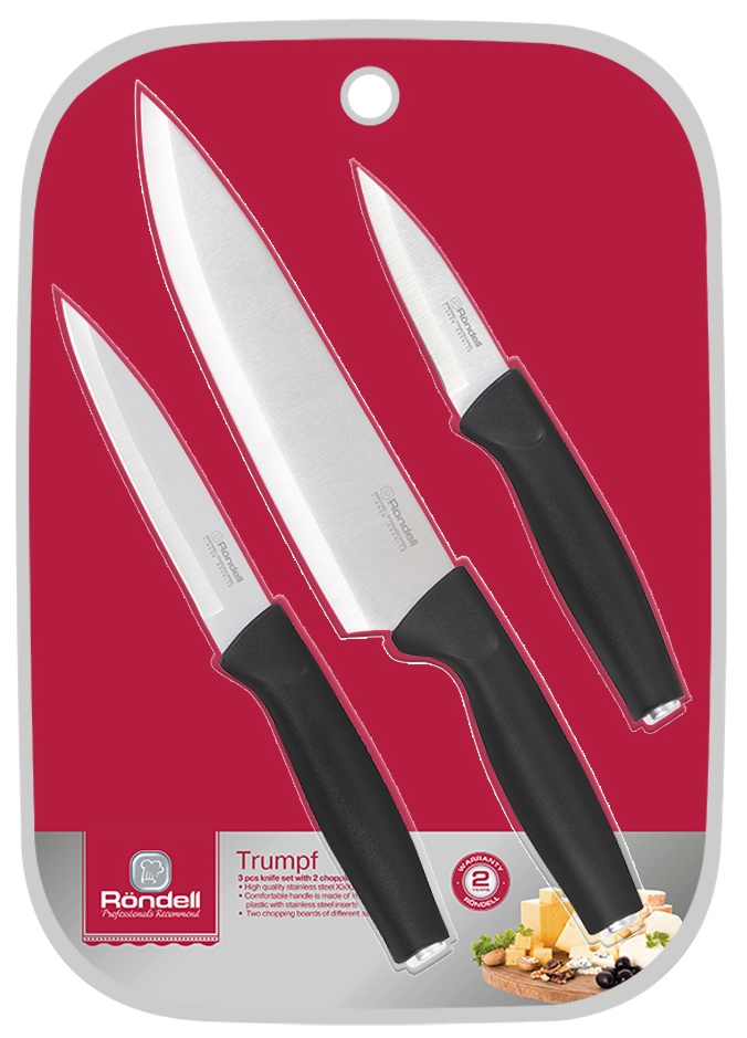RD-1357 Набор из 3 ножей и 2 разделочных досок Trumpf Rondell