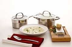 Овощной крем-суп с тремя сырами